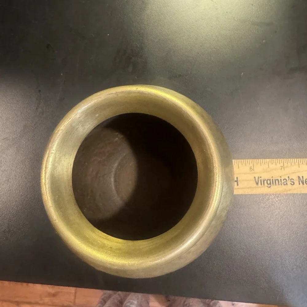 Hammered Brass Sphere Vase Pot 5‎ Inch MCM Mid Century Modern